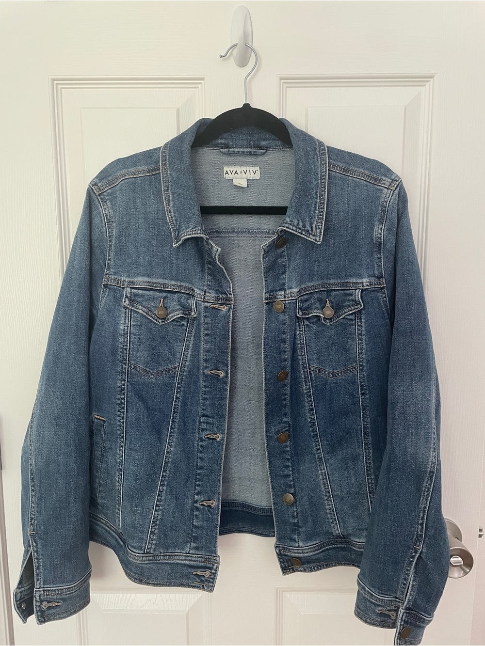 Ava & Viv Blue Jean Jacket, Size X (14)